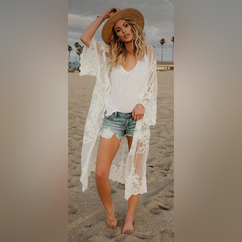 Lace Kimono Cover Up / Duster One Size